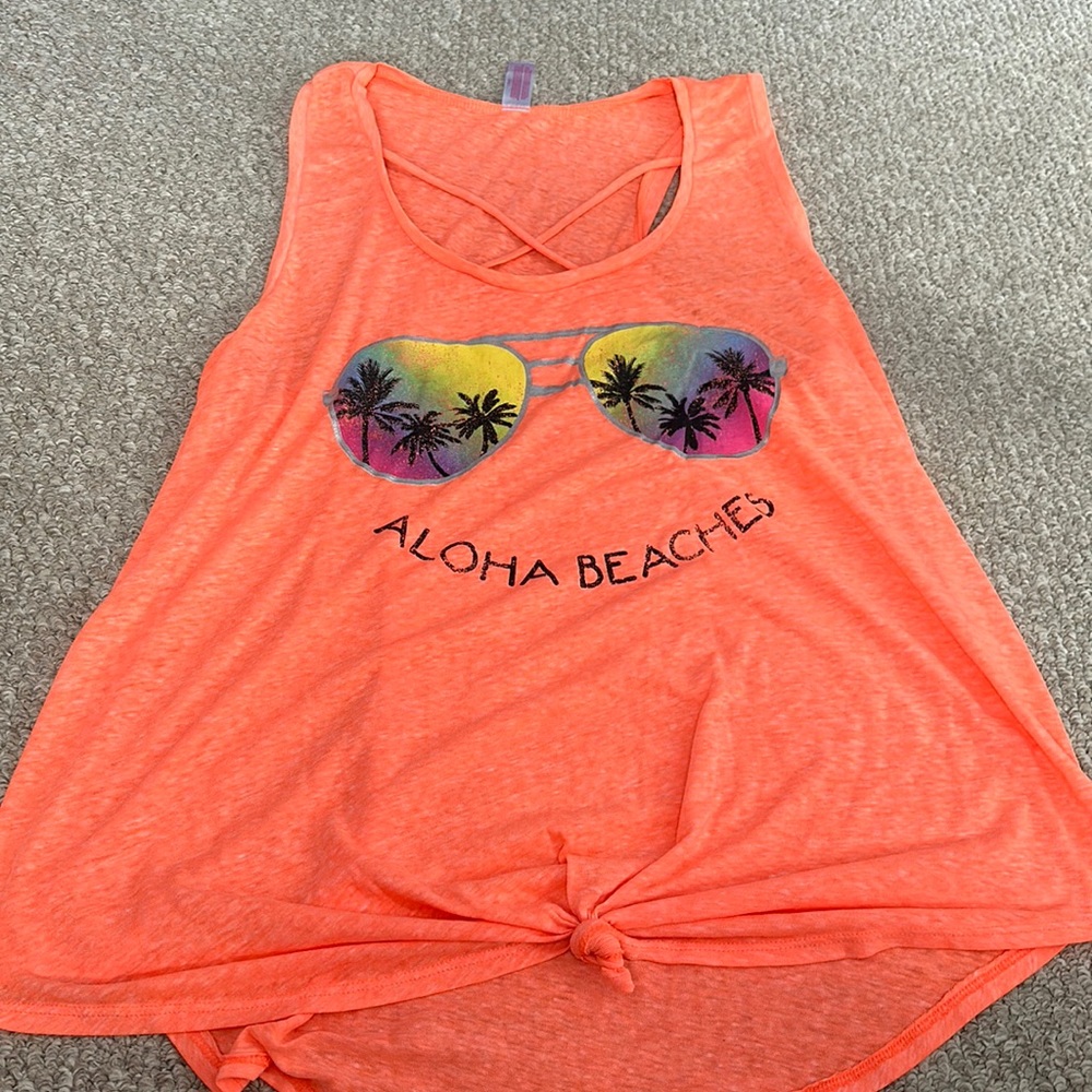 cross cross tank top with tie at bottom